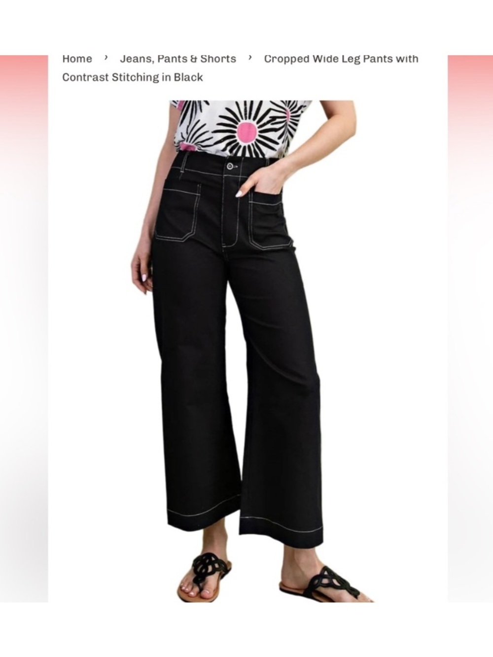 Anthropologie Maeve Colette Contrast Stitched Cotton Pants